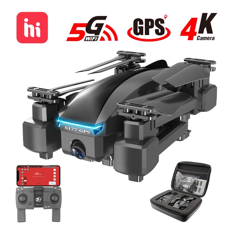 HIPAC S177 GPS Drone with Camera 4K 5G WIFI HD Wide Angle Dual Camera FPV 20min RC Dron Remote Control Drones 600m Quadcopter