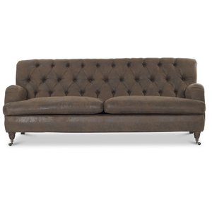 Howard vintage Barkley 4-sits rak soffa - Läderutseende