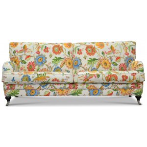 Savoy 3-sits soffa med blommigt tyg - Havanna Vit